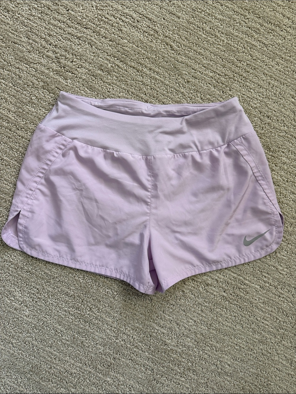 Nike Women’s Light Lavender Athletic Shorts with Reflective Swoosh